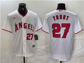 Los Angeles Angels #27 Mike Trout White Limited Jersey