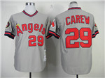 California Angels #29 Rod Carew 1985 Throwback Gray Jersey