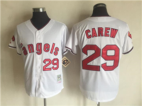 Los Angeles Angels #29 Rod Carew Throwback White Jersey