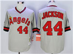 California Angels #44 Reggie Jackson 1985 Throwback Gray Jersey