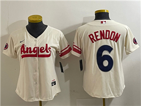 Los Angeles Angels #6 Anthony Rendon Women's Cream 2022 City Connect Jersey