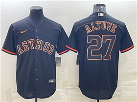 Houston Astros #27 José Altuve Black Shadow Cool Base Jersey