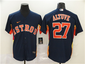 Houston Astros #27 José Altuve Navy Cool Base Jersey