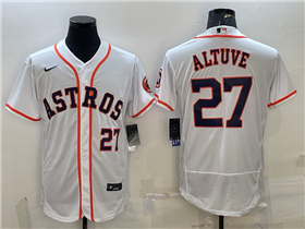 Houston Astros #27 José Altuve White Flex Base Jersey