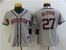 Houston Astros #27 José Altuve Women's Gray Cool Base Jersey