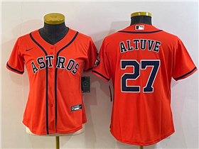 Houston Astros #27 José Altuve Women's Orange Cool Base Jersey