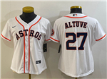 Houston Astros #27 José Altuve Women's White Cool Base Jersey