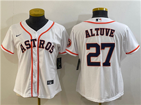 Houston Astros #27 José Altuve Women's White Cool Base Jersey