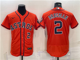 Houston Astros #2 Alex Bregman Orange Flex Base Jersey