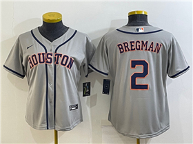 Houston Astros #2 Alex Bregman Women's Gray Cool Base Jersey