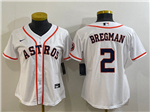 Houston Astros #2 Alex Bregman Women's White Cool Base Jersey