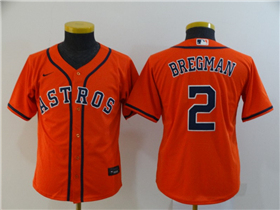 Houston Astros #2 Alex Bregman Youth Orange Cool Base Jersey