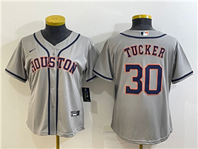Houston Astros #30 Kyle Tucker Women's Gray Cool Base Jersey
