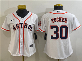 Houston Astros #30 Kyle Tucker Women's White Cool Base Jersey
