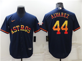 Houston Astros #44 Yordan Álvarez Navy/Rainbow Cool Base Jersey