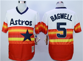 Houston Astros #5 Jeff Bagwell Throwback Rainbow Cooperstown Jersey