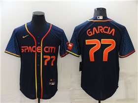 Houston Astros #77 Luis Garcia 2022 Navy City Connect Cool Base Jersey