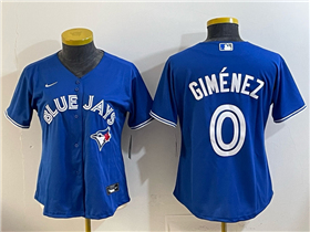 Toronto Blue Jays #0 Andres Gimenez Women's Blue Limited Jersey