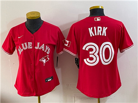 Toronto Blue Jays #30 Alejandro Kirk Women's Canada Day Red Limited Jersey