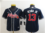 Atlanta Braves #13 Ronald Acuna Jr. Youth Navy Cool Base Jersey