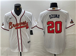 Atlanta Braves #20 Marcell Ozuna White 2022 Gold Program Cool Base Jersey