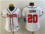 Atlanta Braves #20 Marcell Ozuna Women's White 2022 Gold Program Cool Base Jersey