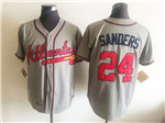 Atlanta Braves #24 Deion Sanders Throwback Gray Jersey