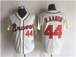 Atlanta Braves #44 Hank Aaron Throwback Cream Jersey