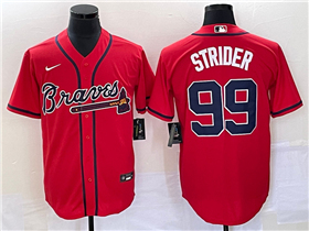 Atlanta Braves #99 Spencer Strider Red Cool Base Jersey