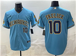 Milwaukee Brewers #10 Sal Frelick Light Blue Limited Jersey