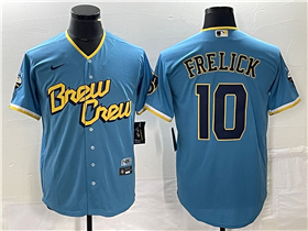 Milwaukee Brewers #10 Sal Frelick Powder Blue 2022 City Connect Jersey