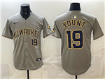 Milwaukee Brewers #19 Robin Yount Gray Limited Jersey
