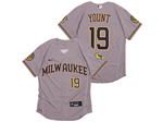 Milwaukee Brewers #19 Robin Yount Gray Flex Base Jersey