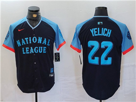 National League #22 Christian Yelich Navy 2024 MLB All-Star Game Limited Jersey