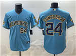 Milwaukee Brewers #24 William Contreras Light Blue Limited Jersey