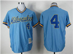 Milwaukee Brewers #4 Paul Molitor 1982 Throwback Blue Jersey