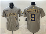 Milwaukee Brewers #9 Bob Uecker Gray Limited Jersey