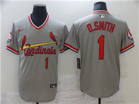 St. Louis Cardinals #1 Ozzie Smith Vintage Gray Jersey