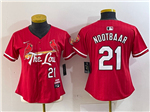 St. Louis Cardinals #21 Lars Nootbaar Women's Red 2024 City Connect Limited Jersey