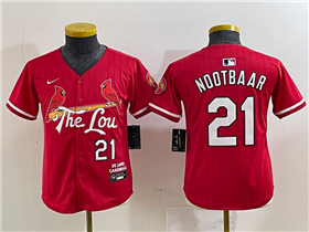 St. Louis Cardinals #21 Lars Nootbaar Youth Red 2024 City Connect Limited Jersey