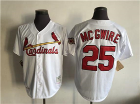 St. Louis Cardinals #25 Mark McGwire Throwback White Jersey