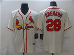 St. Louis Cardinals #28 Nolan Arenado Cream Cool Base Jersey