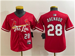 St. Louis Cardinals #28 Nolan Arenado Youth Red 2024 City Connect Limited Jersey