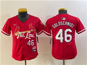 St. Louis Cardinals #46 Paul Goldschmidt Youth Red 2024 City Connect Limited Jersey