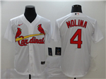 St. Louis Cardinals #4 Yadier Molina White Cool Base Jersey