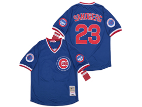 Chicago Cubs #23 Ryne Sandberg 1984 Throwback Blue Jersey