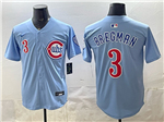 Chicago Cubs #3 Alex Bregman 2025 Light Blue City Connect Limited Jersey