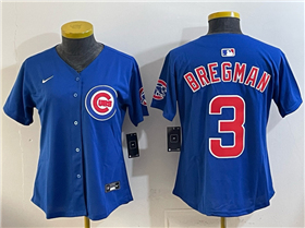 Chicago Cubs #3 Alex Bregman Women's Blue Limited Jersey