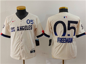 Los Angeles Dodgers #05 Freddie Freeman Youth Cream 2024 City Connect Limited Jersey