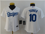 Los Angeles Dodgers #10 Justin Turner Women's White Cool Base Jersey